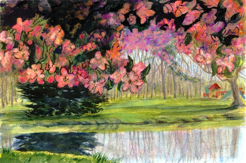 pastel & watercolour Newton Falls